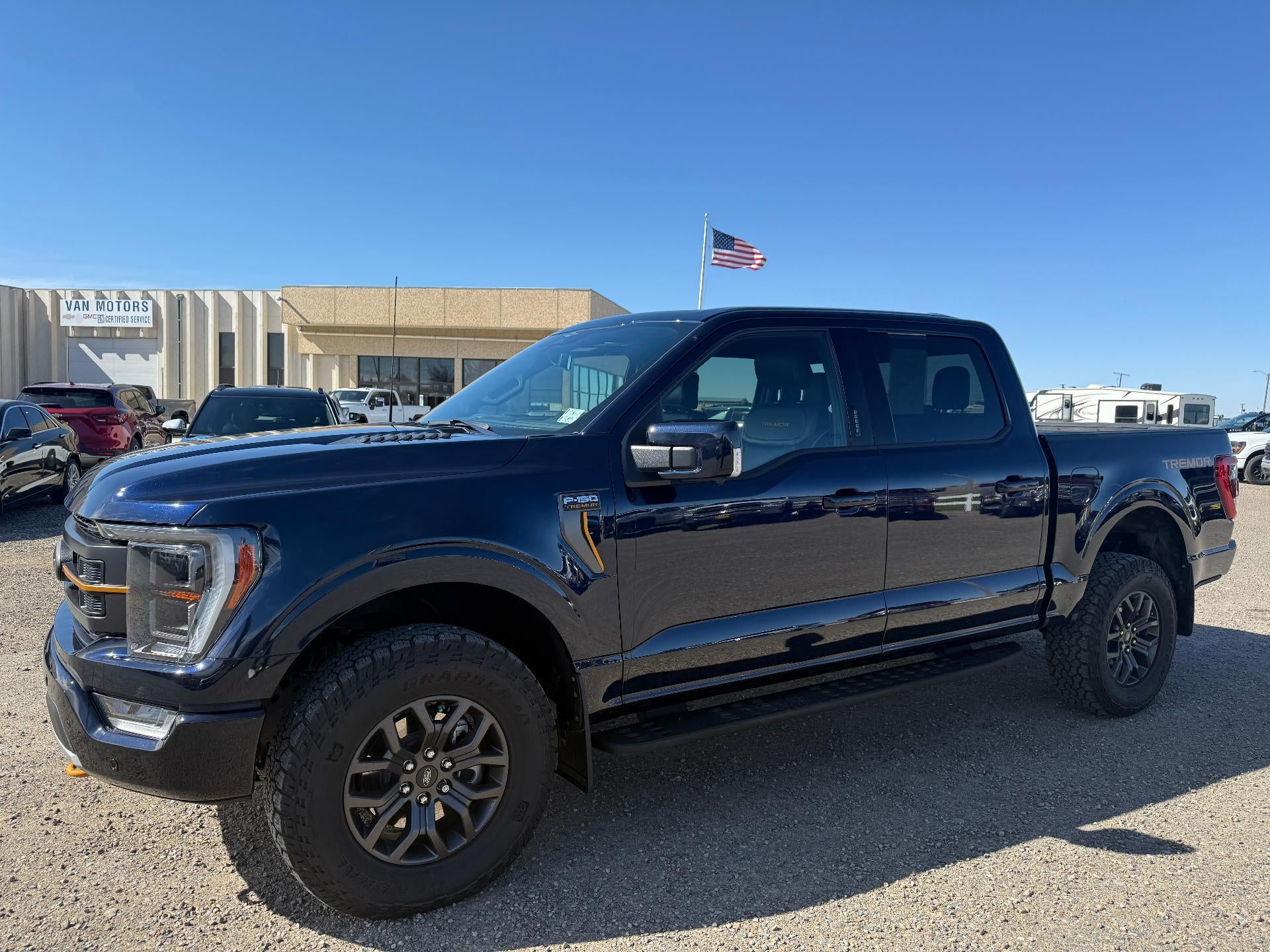 2023 Ford F-150 Tremor in Blue — front three-quarter view