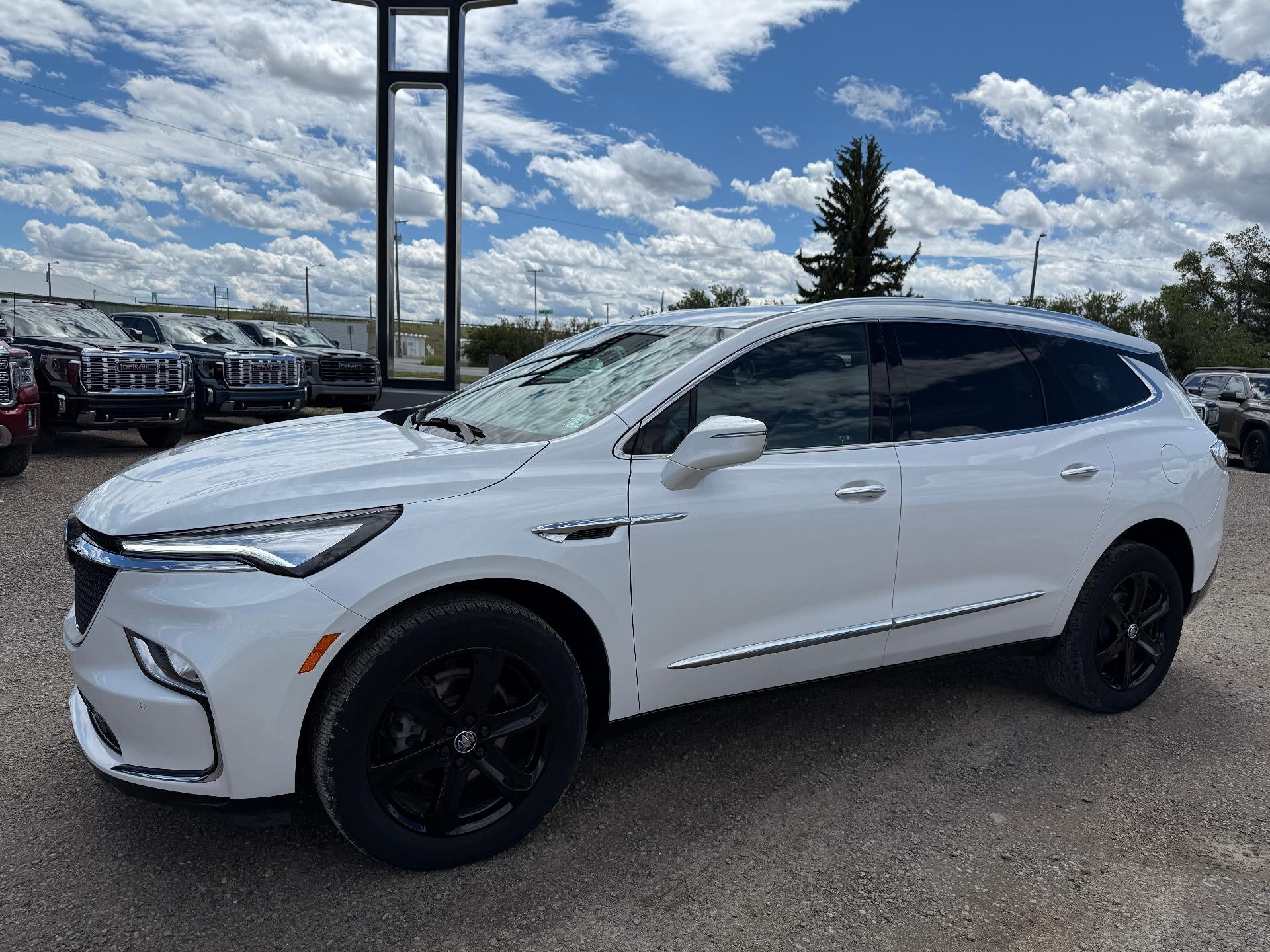 2024 Buick Enclave Essence in White Frost Tricoat — front three-quarter view